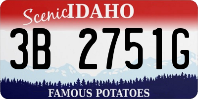 ID license plate 3B2751G