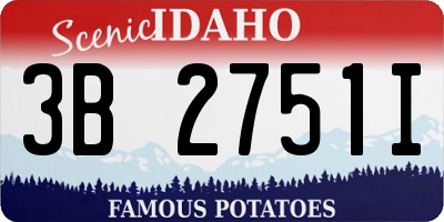 ID license plate 3B2751I