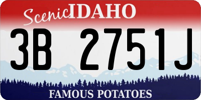 ID license plate 3B2751J