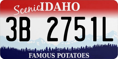 ID license plate 3B2751L