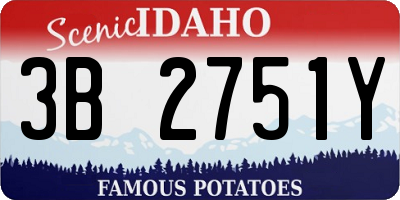 ID license plate 3B2751Y