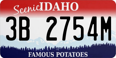 ID license plate 3B2754M