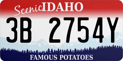 ID license plate 3B2754Y