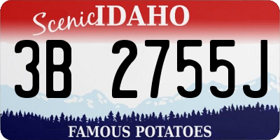 ID license plate 3B2755J