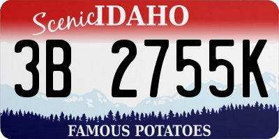 ID license plate 3B2755K