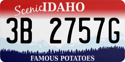 ID license plate 3B2757G