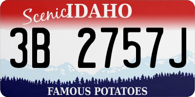 ID license plate 3B2757J