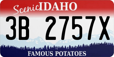 ID license plate 3B2757X