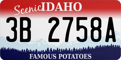 ID license plate 3B2758A