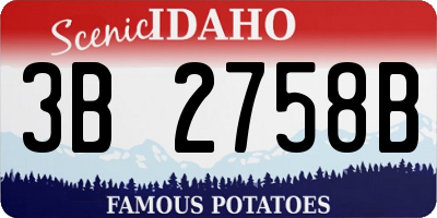 ID license plate 3B2758B