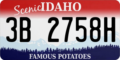 ID license plate 3B2758H