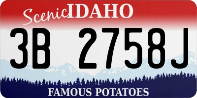 ID license plate 3B2758J