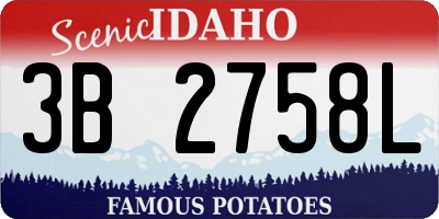 ID license plate 3B2758L