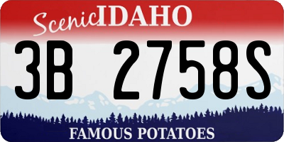 ID license plate 3B2758S