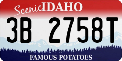 ID license plate 3B2758T
