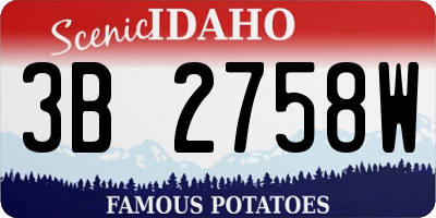 ID license plate 3B2758W