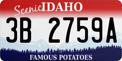 ID license plate 3B2759A