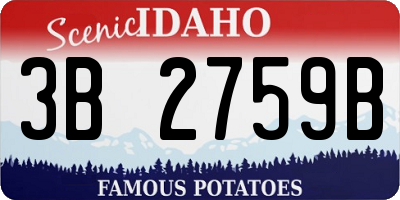 ID license plate 3B2759B