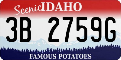 ID license plate 3B2759G