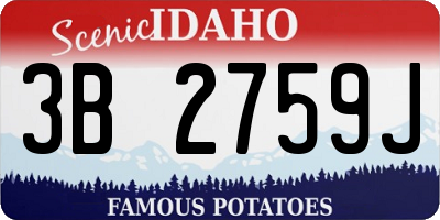 ID license plate 3B2759J