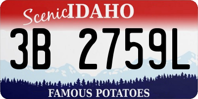 ID license plate 3B2759L