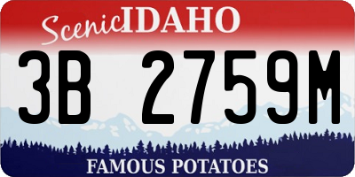 ID license plate 3B2759M