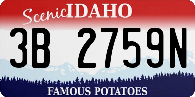 ID license plate 3B2759N
