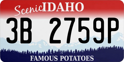 ID license plate 3B2759P
