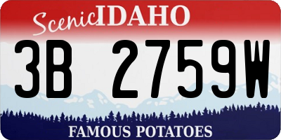 ID license plate 3B2759W