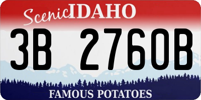 ID license plate 3B2760B