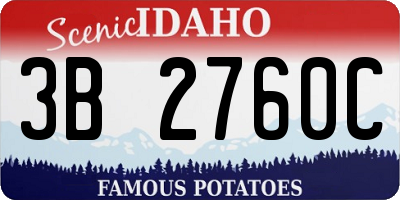 ID license plate 3B2760C