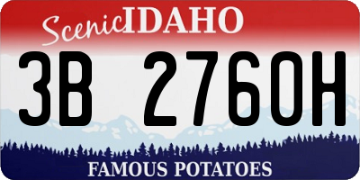 ID license plate 3B2760H
