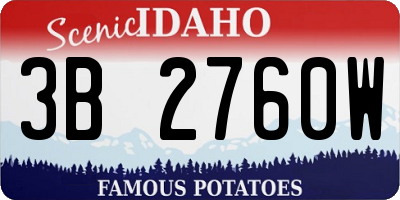 ID license plate 3B2760W