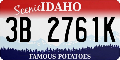 ID license plate 3B2761K