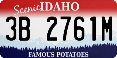 ID license plate 3B2761M