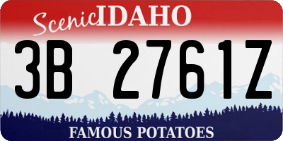 ID license plate 3B2761Z