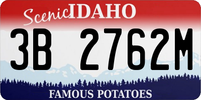 ID license plate 3B2762M