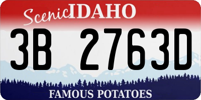 ID license plate 3B2763D