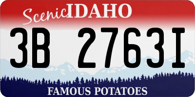 ID license plate 3B2763I