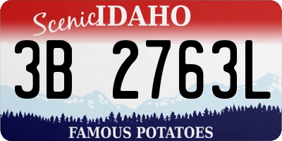 ID license plate 3B2763L