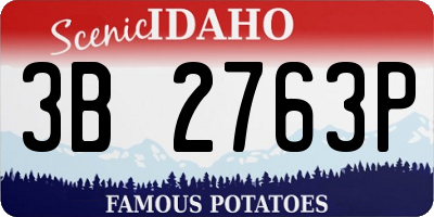 ID license plate 3B2763P