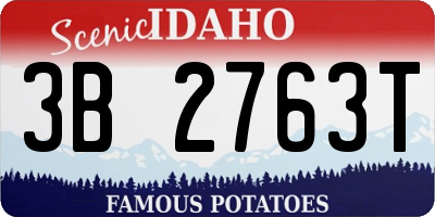 ID license plate 3B2763T