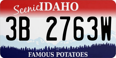 ID license plate 3B2763W