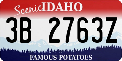 ID license plate 3B2763Z