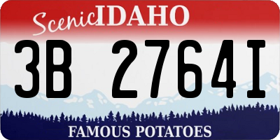 ID license plate 3B2764I