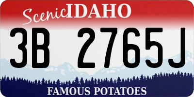 ID license plate 3B2765J