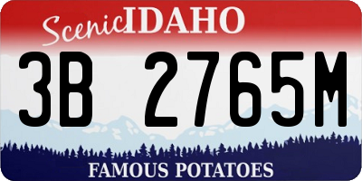 ID license plate 3B2765M