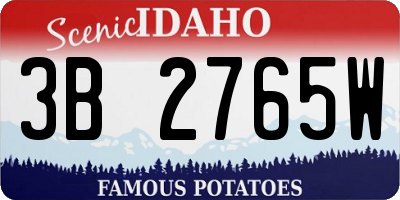 ID license plate 3B2765W