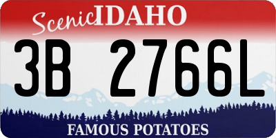 ID license plate 3B2766L