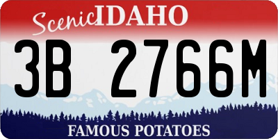 ID license plate 3B2766M